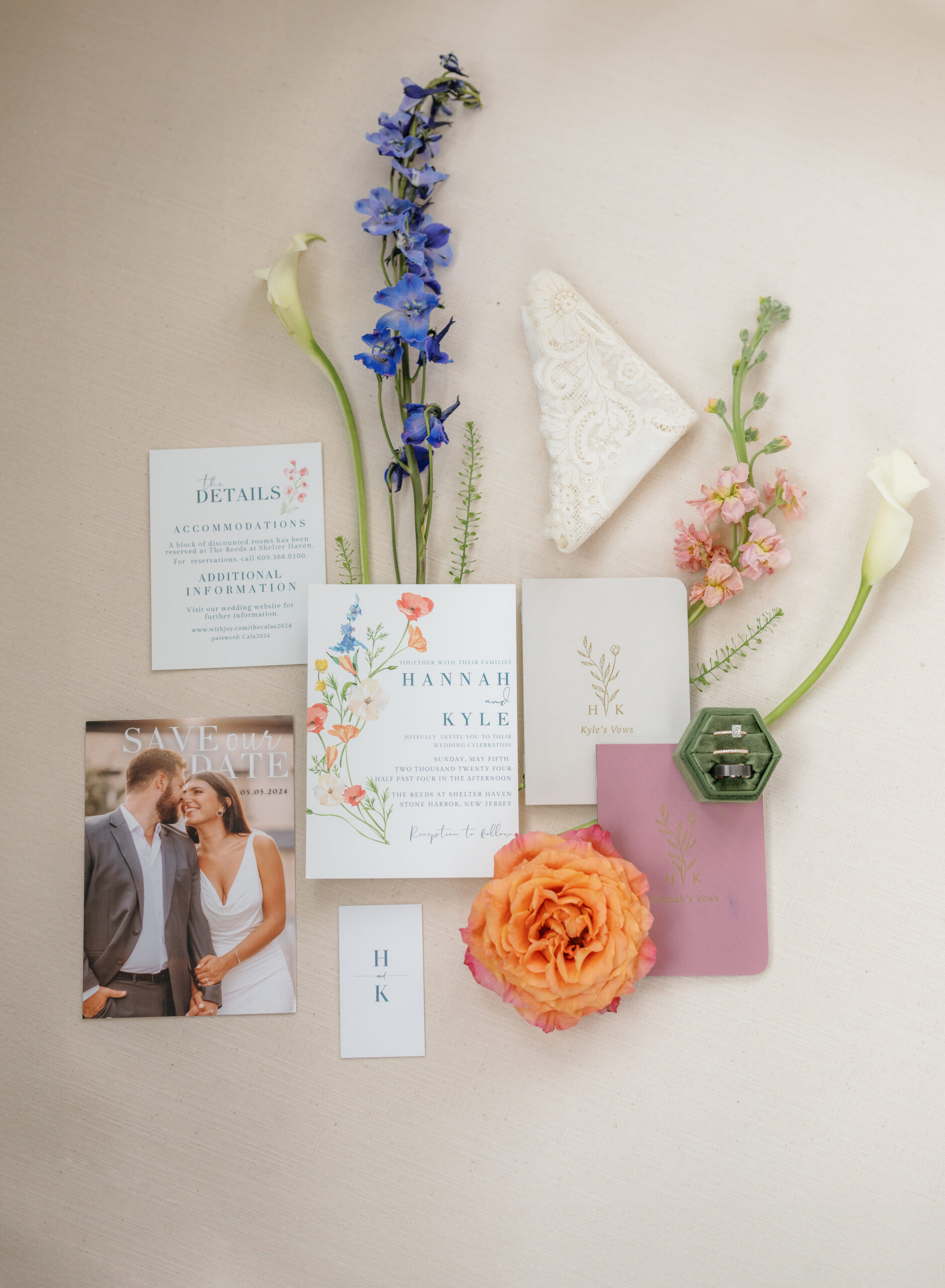 wedding flat lay by Lisa Blanche Photography