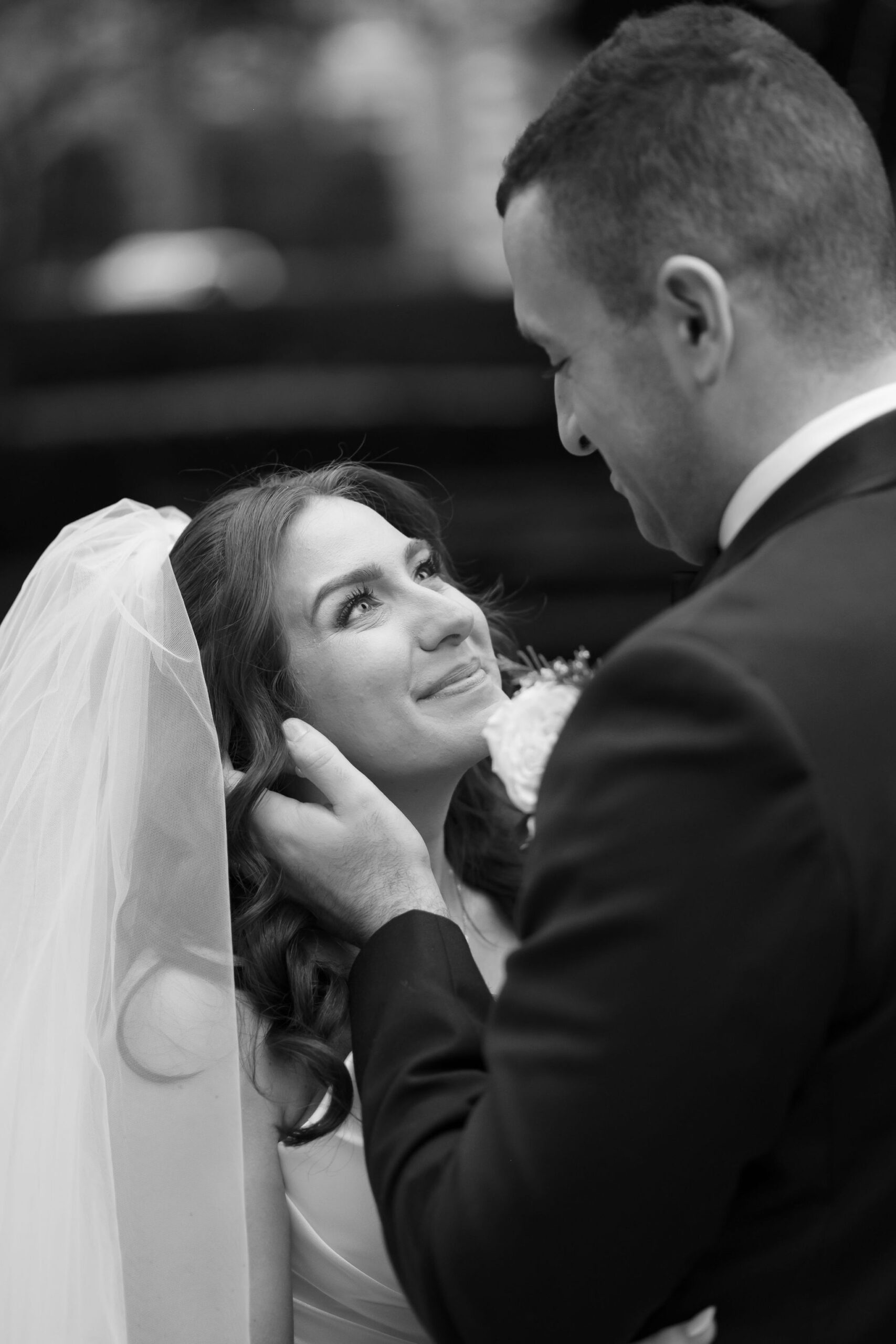 Emotional bride and groom photos